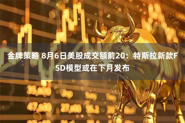 金牌策略 8月6日美股成交额前20：特斯拉新款FSD模型或在下月发布