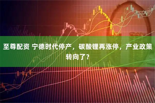 至尊配资 宁德时代停产，碳酸锂再涨停，产业政策转向了？