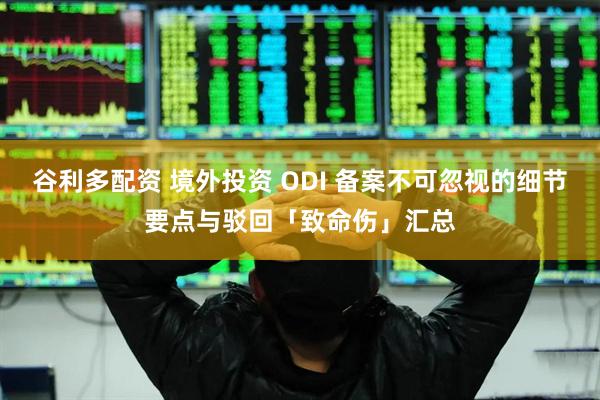 谷利多配资 境外投资 ODI 备案不可忽视的细节要点与驳回「致命伤」汇总