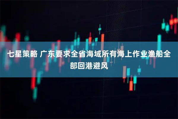 七星策略 广东要求全省海域所有海上作业渔船全部回港避风