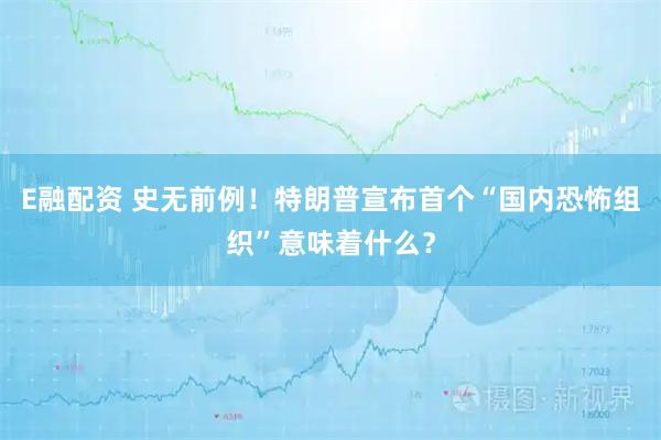 E融配资 史无前例！特朗普宣布首个“国内恐怖组织”意味着什么？