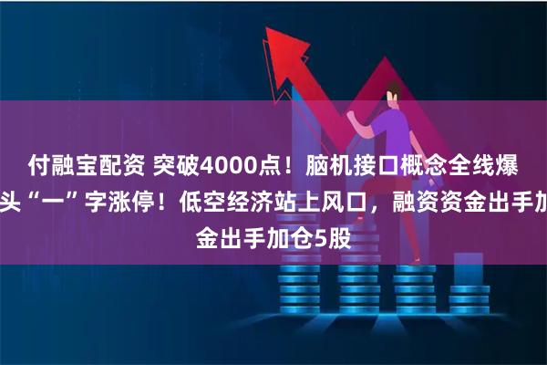 付融宝配资 突破4000点！脑机接口概念全线爆发，龙头“一”字涨停！低空经济站上风口，融资资金出手加仓5股
